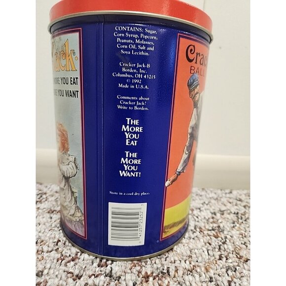 Vintage Cracker Jack Tin Can 1992 Container Limited Edition Third in Series - Picture 3 of 8